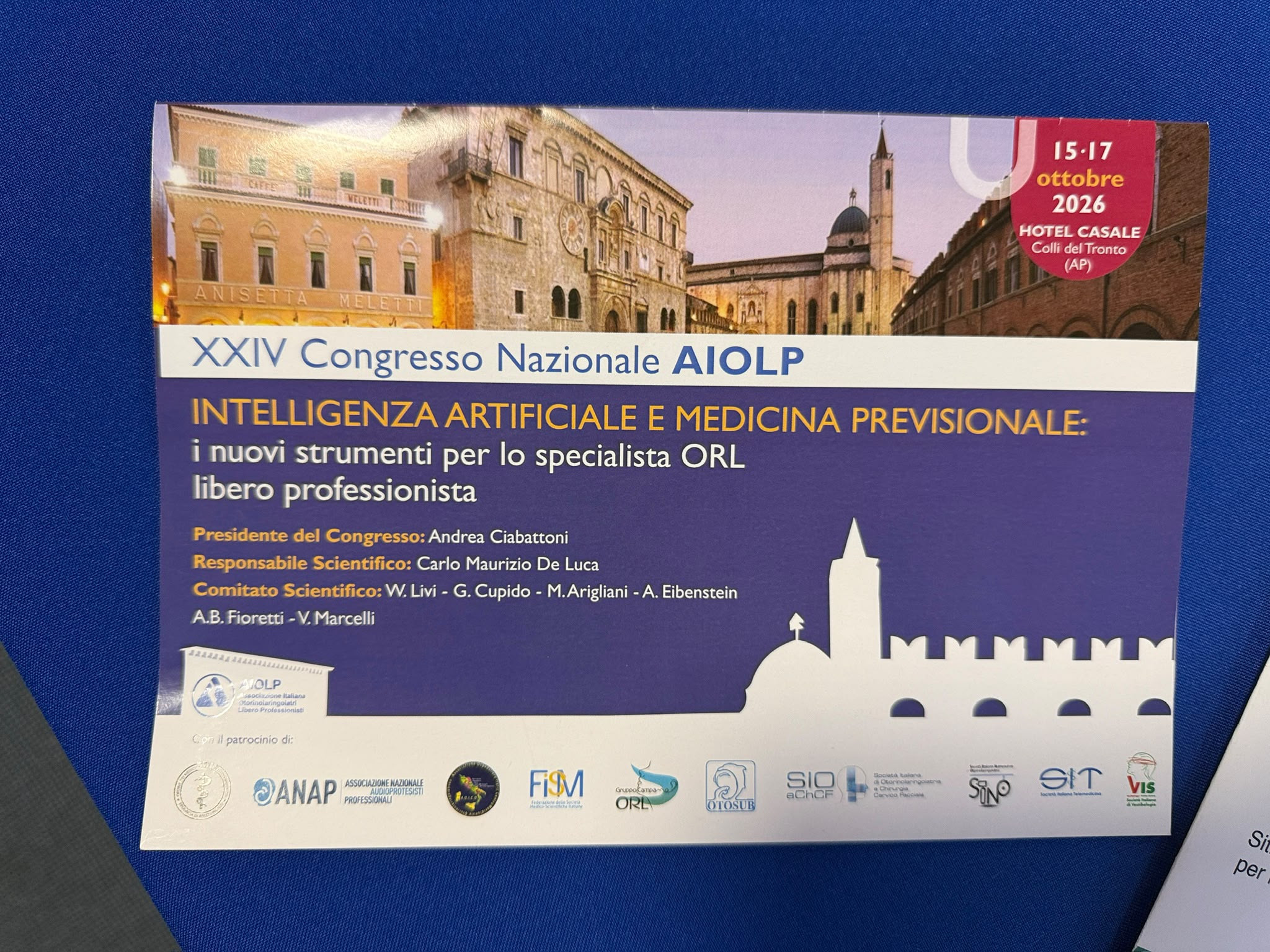 Copertina del programma del XXIV Congresso Nazionale AIOLP dedicato a intelligenza artificiale e medicina previsionale.